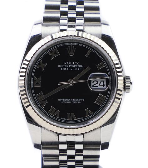 rolex datejust black dial roman numerals|Rolex watch with roman numerals.